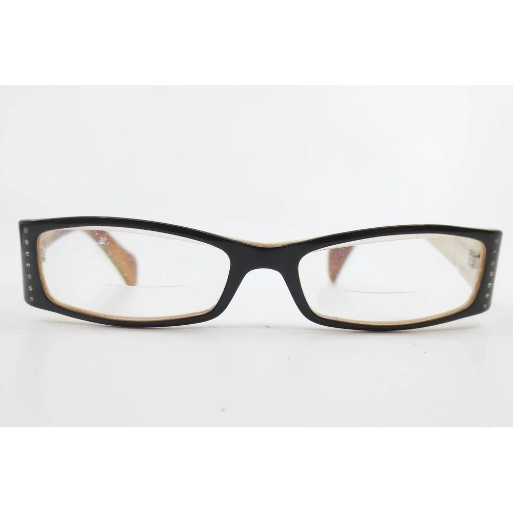 Vogue VO3345 B Black Cream Rhinestone Rectangular Eyeglasses Frames 49-15-130